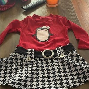 Lilt Red and Black Penguin Dress